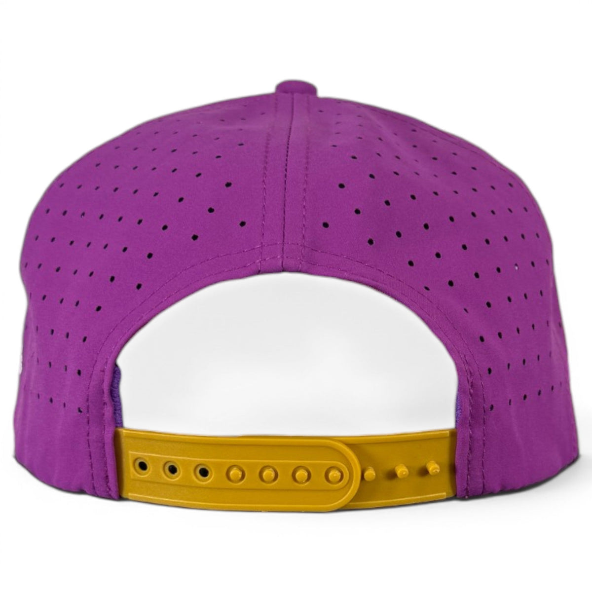 Purple Marlin Golf hat by Logie Joe’s Golf, adjustable snapback cap with built-in magnetic ball marker holder and included marker
