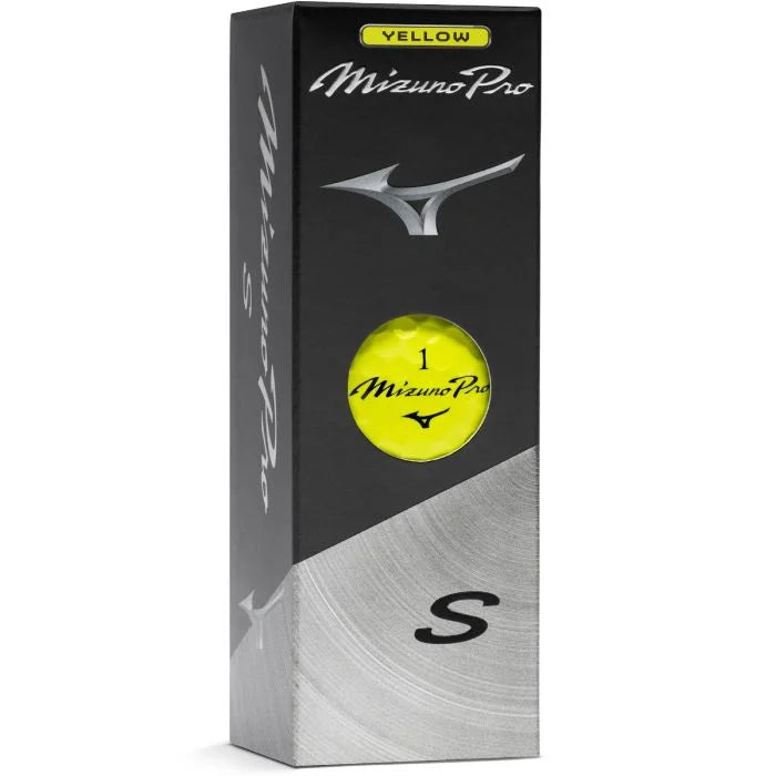 Mizuno Pro S golf balls by ParWestGolf, close-up of white golf balls with Mizuno branding, ideal for golf enthusiasts