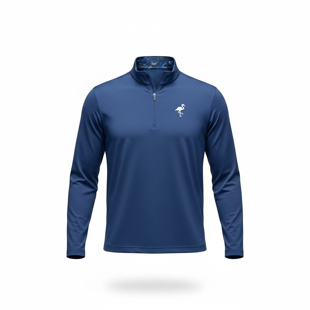 Lightweight marble wave design performance hoodie by Logie Joe's Golf, unisex moisture-wicking quarter zip golf pullover.