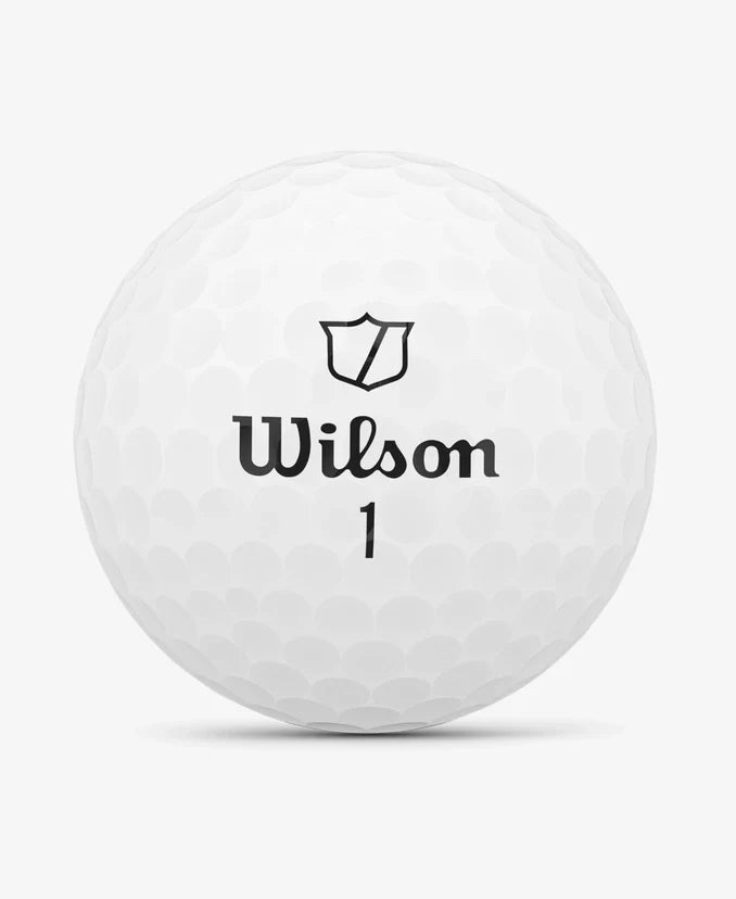 Wilson Staff Model 2024 golf balls by ParWestGolf, showing a close-up of the white golf balls with branding and textured surface.