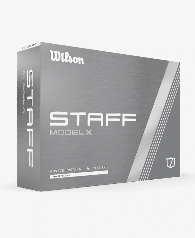 Wilson Staff Model X golf balls by ParWestGolf, showing a close-up of the white golf balls with branding and textured surface.