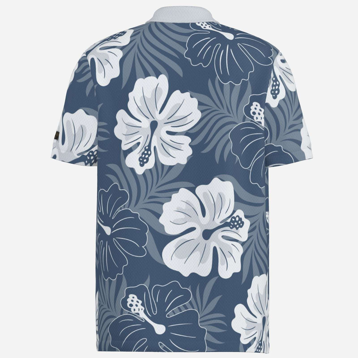 Men's Tropical Oasis Performance Golf Polo by Iron Sight Golf, featuring vibrant tropical print and breathable fabric.