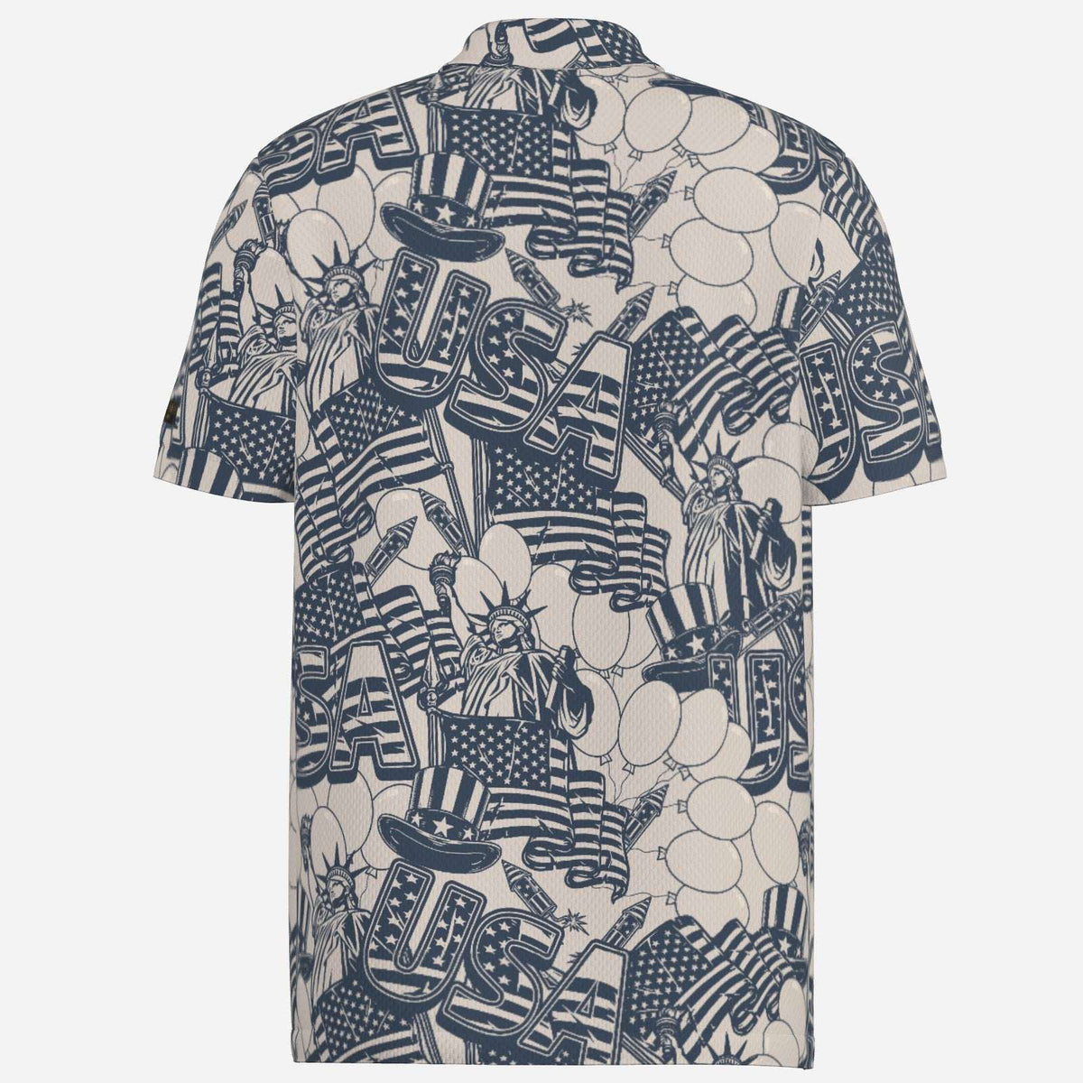 Men's USA Freedom Performance Golf Polo by Iron Sight Golf, featuring a comfortable fit and patriotic design.