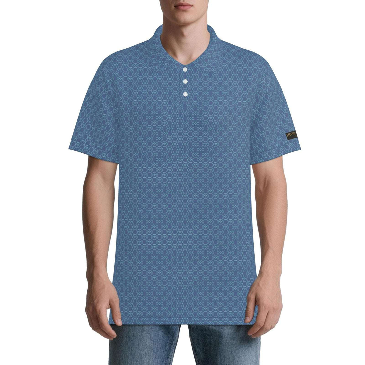 Men's Royal-Links Performance Golf Polo by Iron Sight Golf, showcasing a stylish, moisture-wicking polo shirt for golf activities.