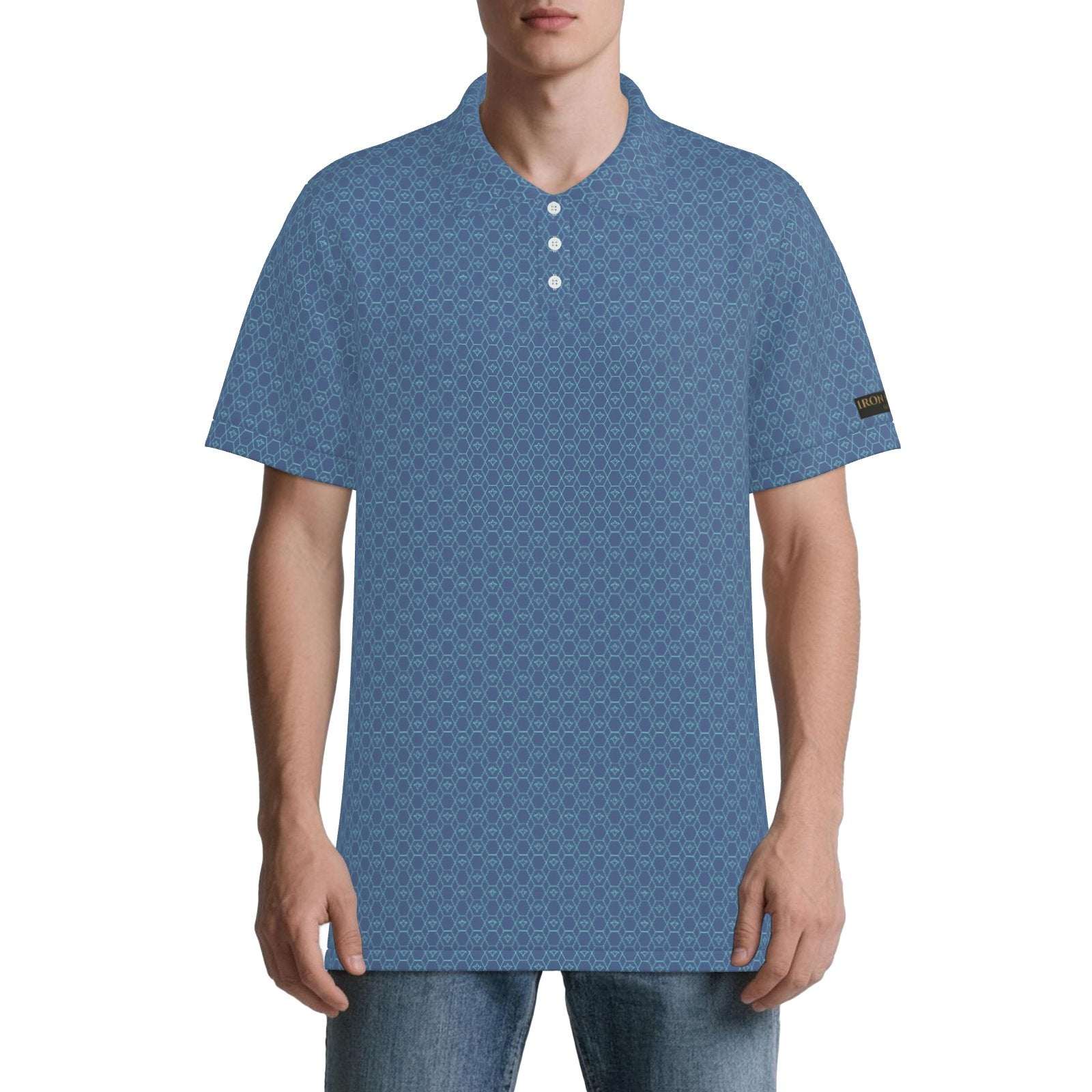 Men's Royal-Links Performance Golf Polo by Iron Sight Golf, showcasing a stylish, moisture-wicking polo shirt for golf activities.