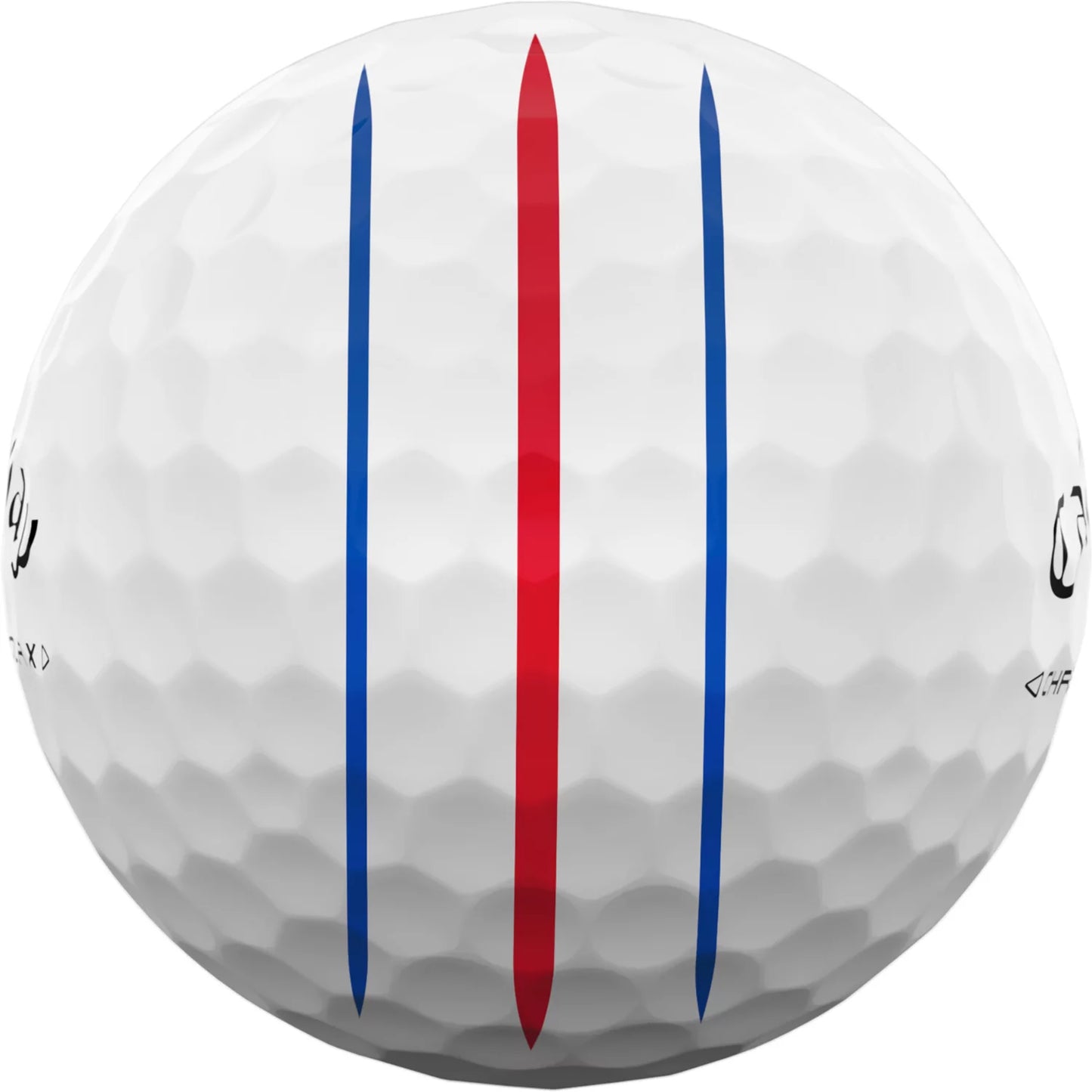Callaway 2024 Chrome Tour X Triple Track golf balls with white finish and triple track lines for improved accuracy.