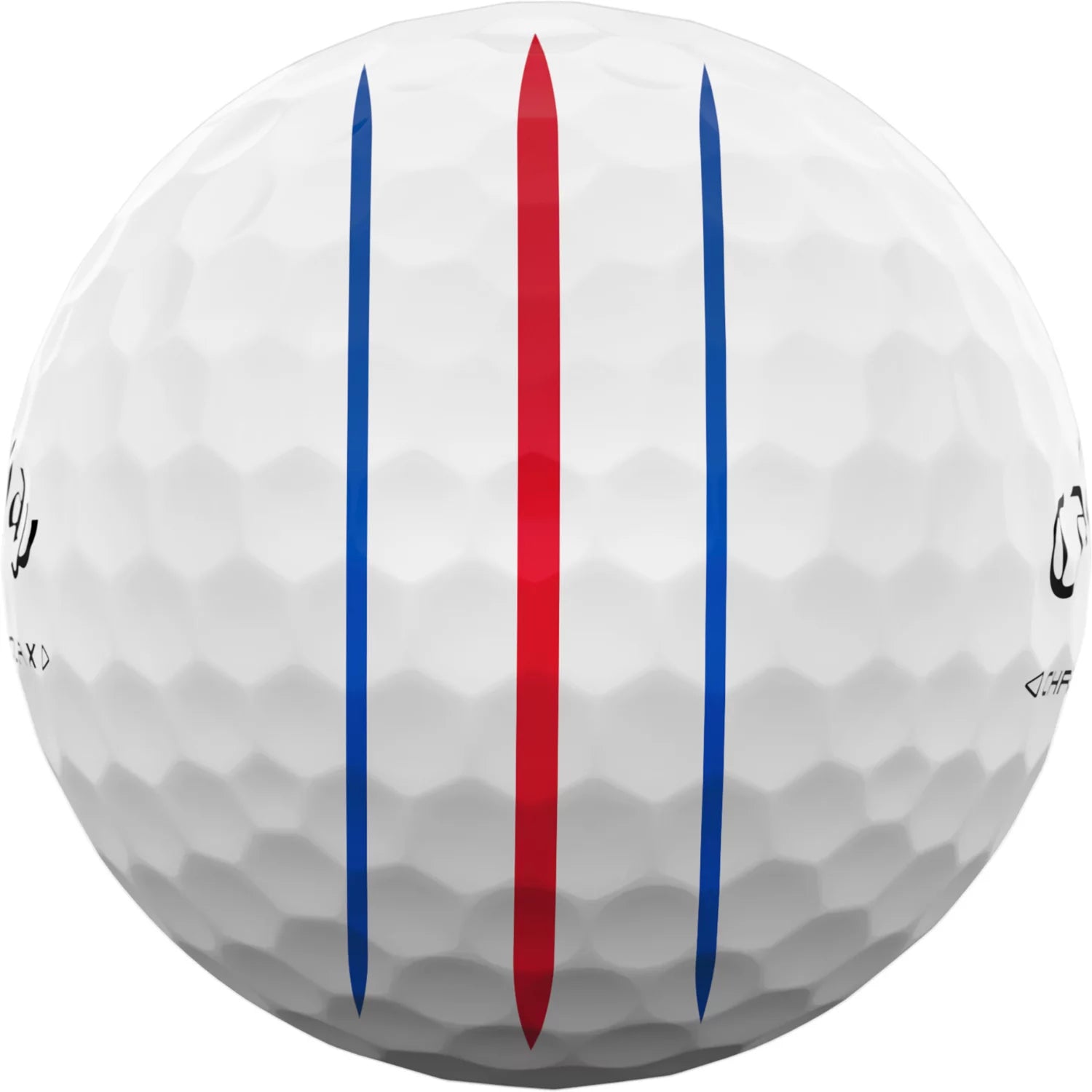 Callaway 2024 Chrome Tour X Triple Track golf balls with white finish and triple track lines for improved accuracy.