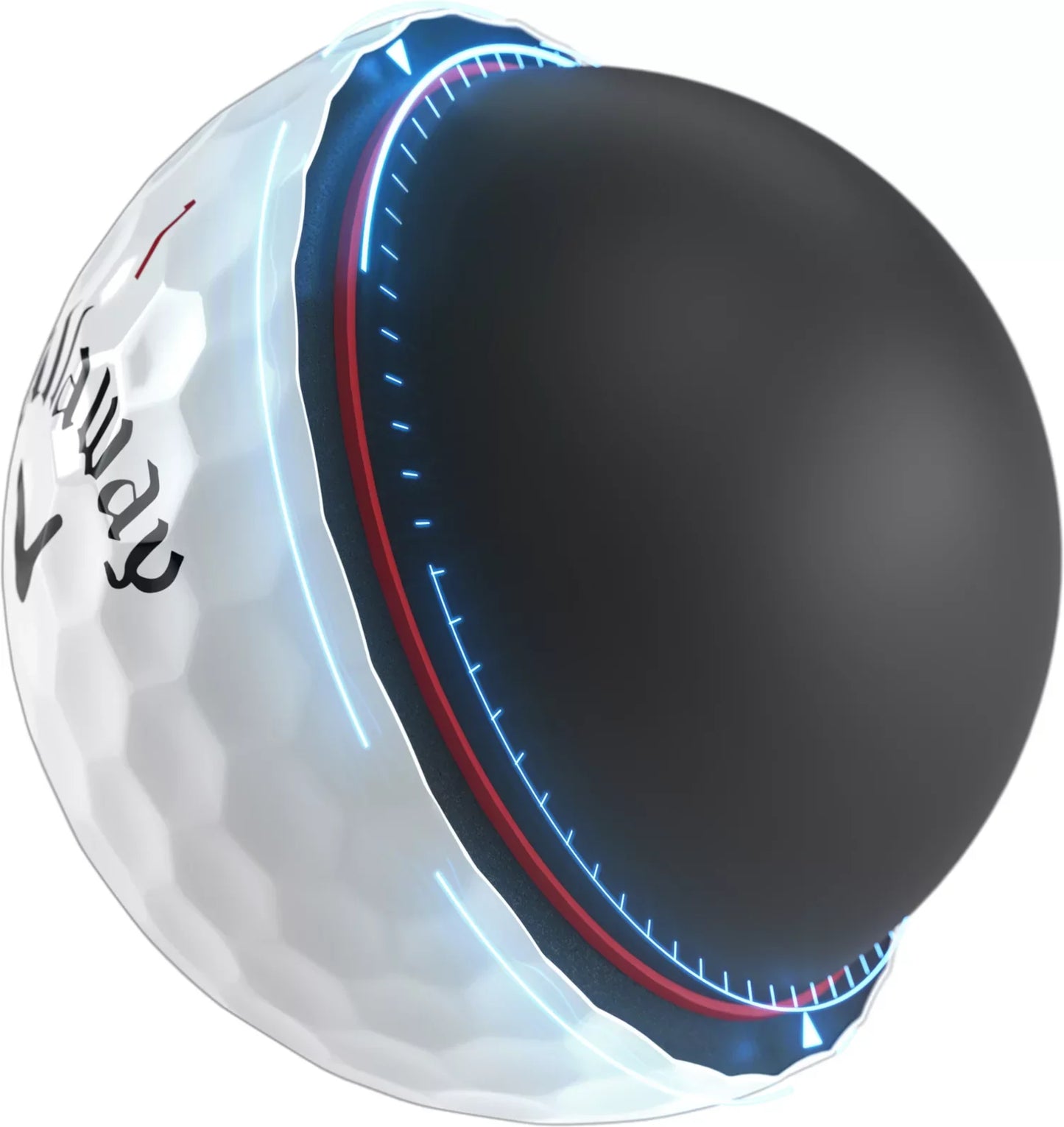 Callaway 2024 Chrome Tour X Triple Track golf balls with bright white surface and Triple Track alignment lines.