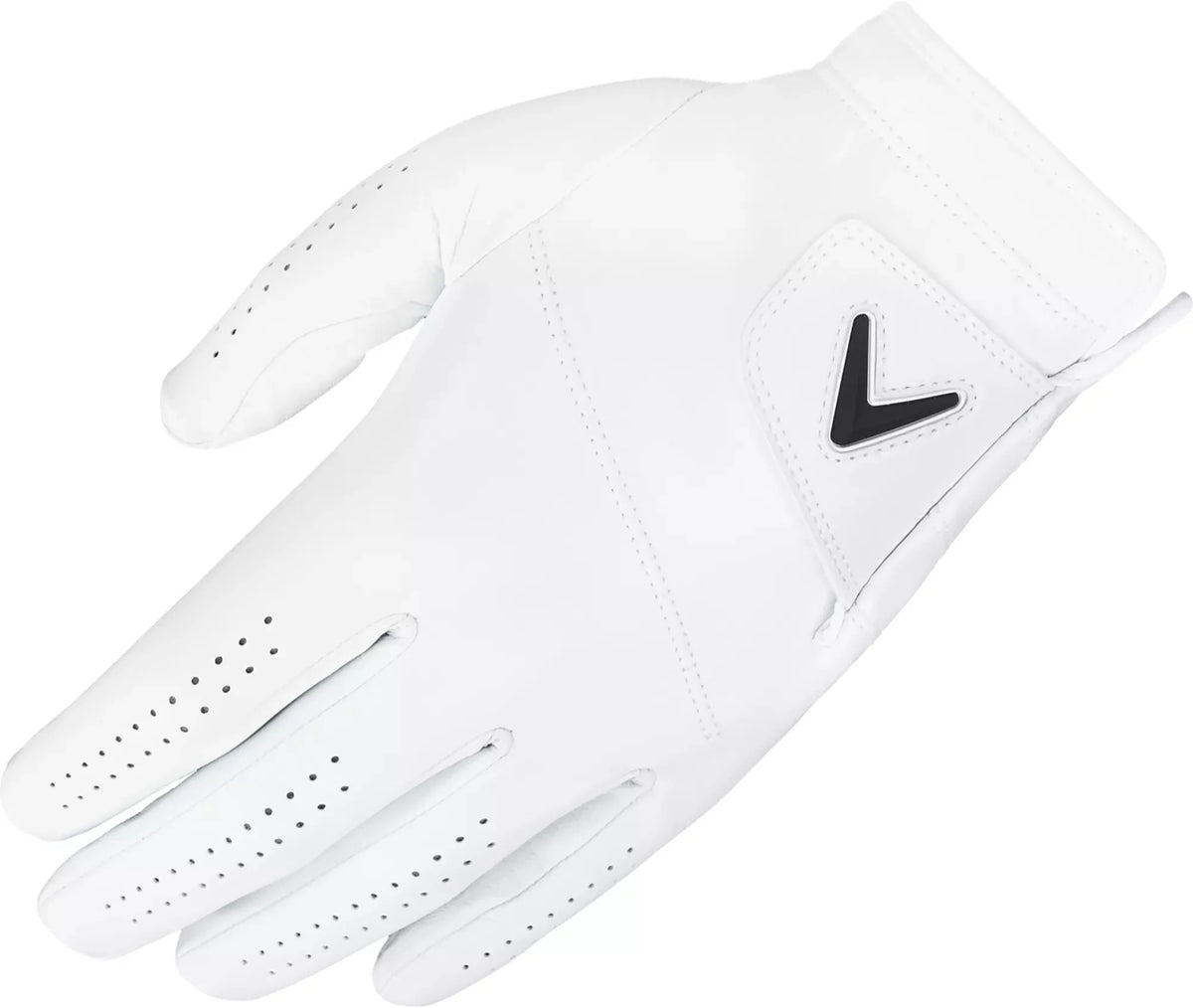 Callaway 2025 Tour Authentic golf glove by ParWestGolf, showing a close-up of the premium leather golf glove on a hand.