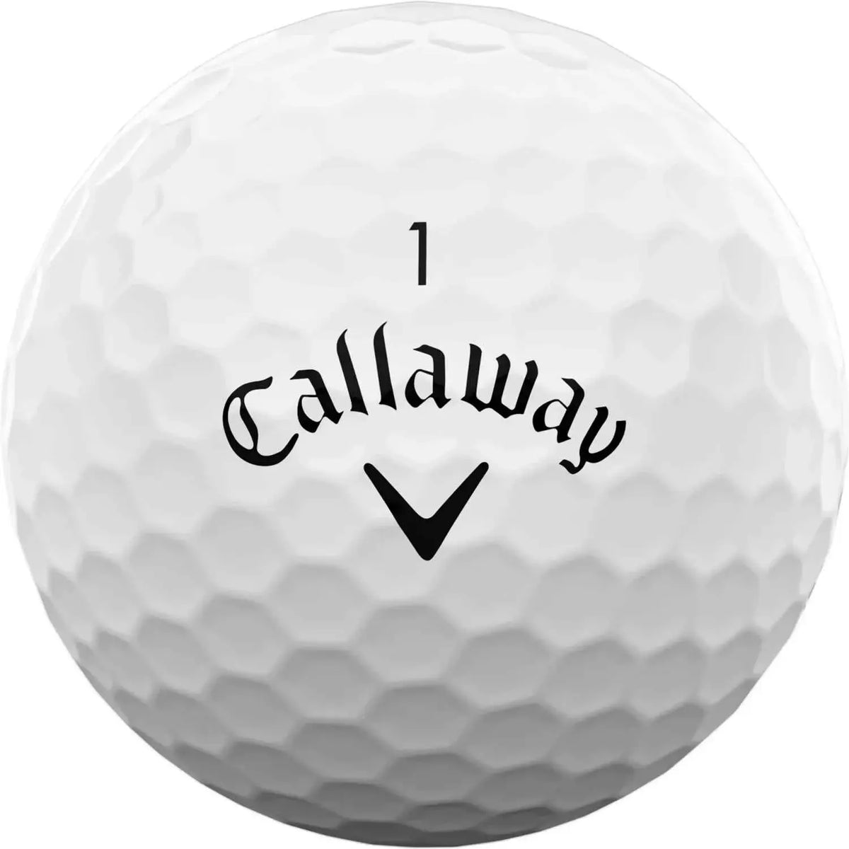 Callaway 2026 Supersoft Golf Balls by ParWestGolf, showing a close-up of the white golf balls with colorful branding and smooth surface.