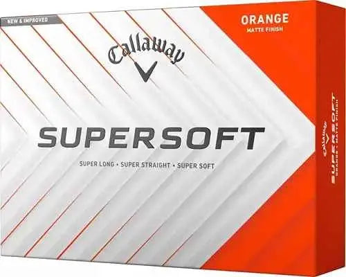 Callaway 2026 Supersoft golf balls from ParWestGolf featuring a white, smooth surface and bright logo design.