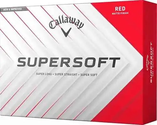 Callaway 2026 Supersoft golf balls by ParWestGolf, shown in a close-up image highlighting the bright white design and branding.