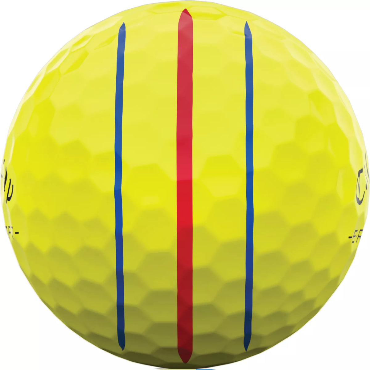 Callaway ERC Soft golf balls with triple track alignment, white with colorful markings, designed for better distance and control.