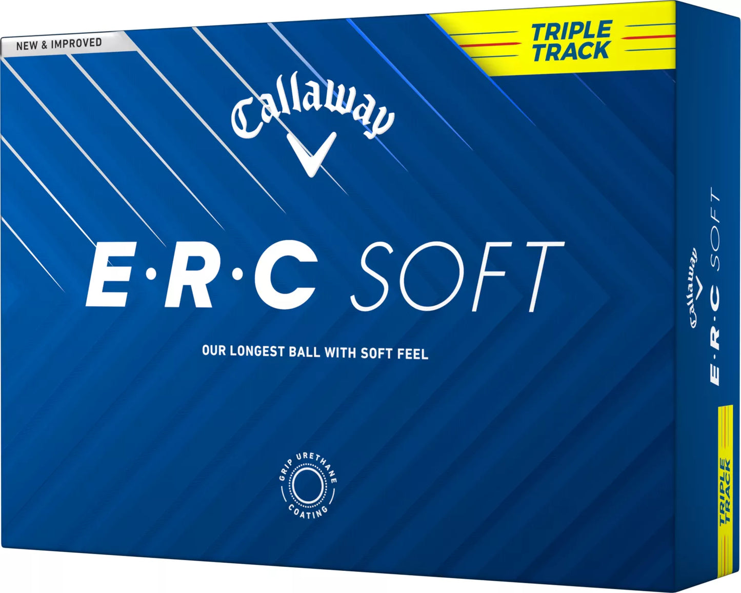 Callaway ERC Soft golf balls with Triple Track design, shown in a close-up image for improved alignment and distance.