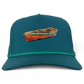 Driftwood Golf Hat | Snapback Cap | Built-in Magnetic Ball Marker Holder + Marker Included | Adjustable | Wood Boat Teal