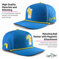 Fairway Palms Golf Hat | Snapback Cap | Built-in Magnetic Ball Marker Holder + Marker Included | Adjustable | One Size