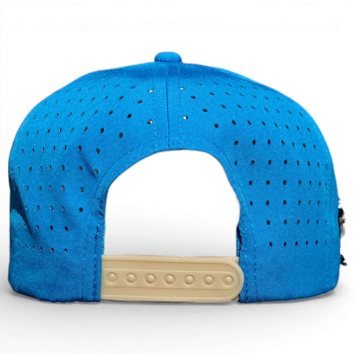 Logie Joe's Golf Fairway Palms snapback hat with built-in magnetic ball marker holder, adjustable strap, and included marker.