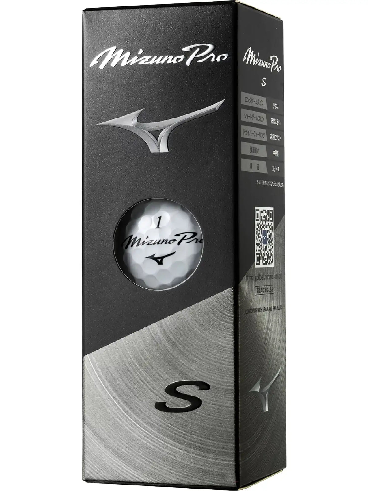 Mizuno Pro S golf balls with sleek white surface and branding, designed for improved distance and control on the golf course.