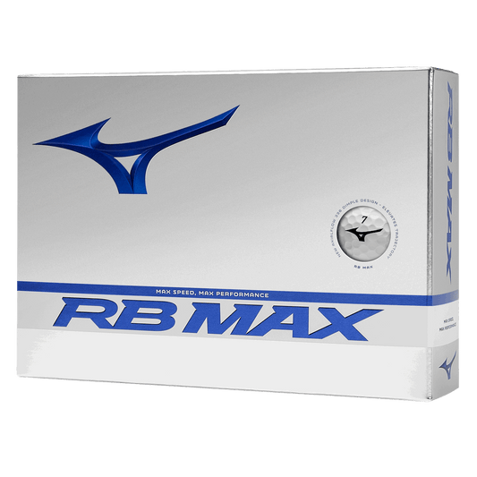 Mizuno RB MAX golf balls by ParWestGolf, showing white golf balls with Mizuno branding on a white background.