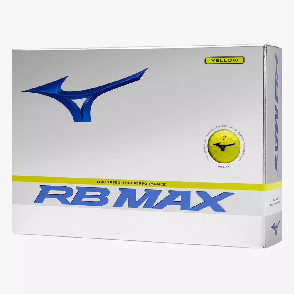 Mizuno RB MAX golf balls on a white background, showing the brand and product details for ParWestGolf.
