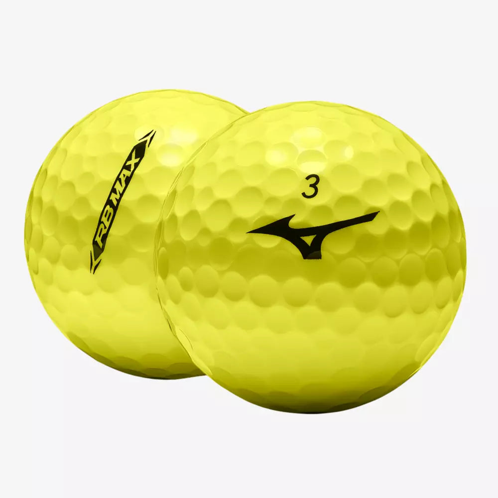 Mizuno RB MAX golf balls with white cover and branding, designed for optimal performance on the golf course.
