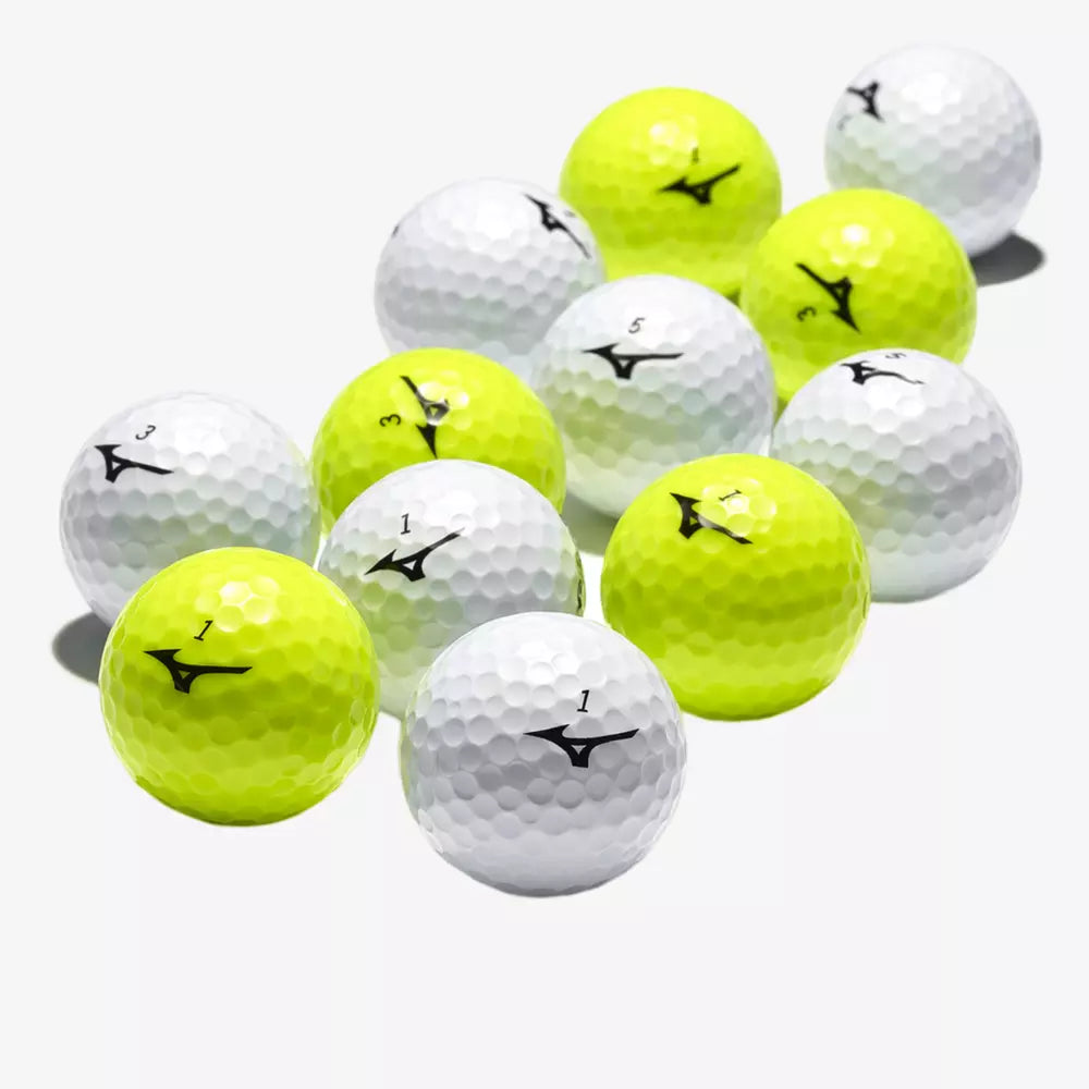 Mizuno RB MAX golf balls with white dimpled surface, designed for optimal performance on the golf course.