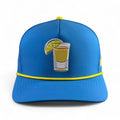 Tequila and Lime Golf Hat | Snapback Cap | Built-in Magnetic Ball Marker Holder + Marker Included | Adjustable | Shot Glass