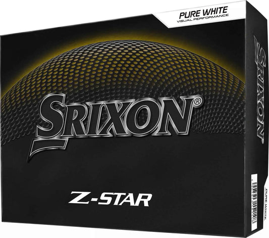 Srixon 2025 Z-STAR golf balls by ParWestGolf showing a close-up of the white golf ball with branding and design details