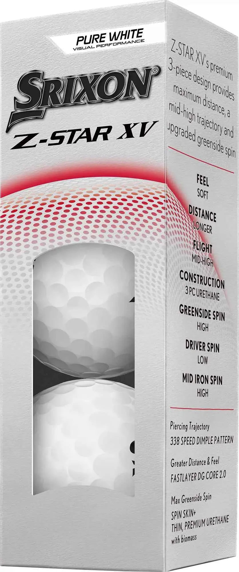 Srixon 2025 Z-STAR XV golf balls with bright white cover and branding, designed for high performance on the golf course.