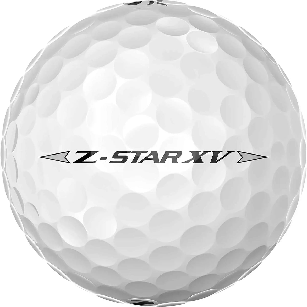 Srixon 2025 Z-STAR XV golf balls with white cover and branding, arranged in a cluster on a golf course.