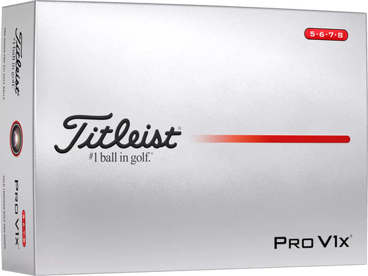 Titleist 2026 Pro V1x high number golf balls by ParWestGolf, featuring white golf balls with high-number markings for optimal performance.