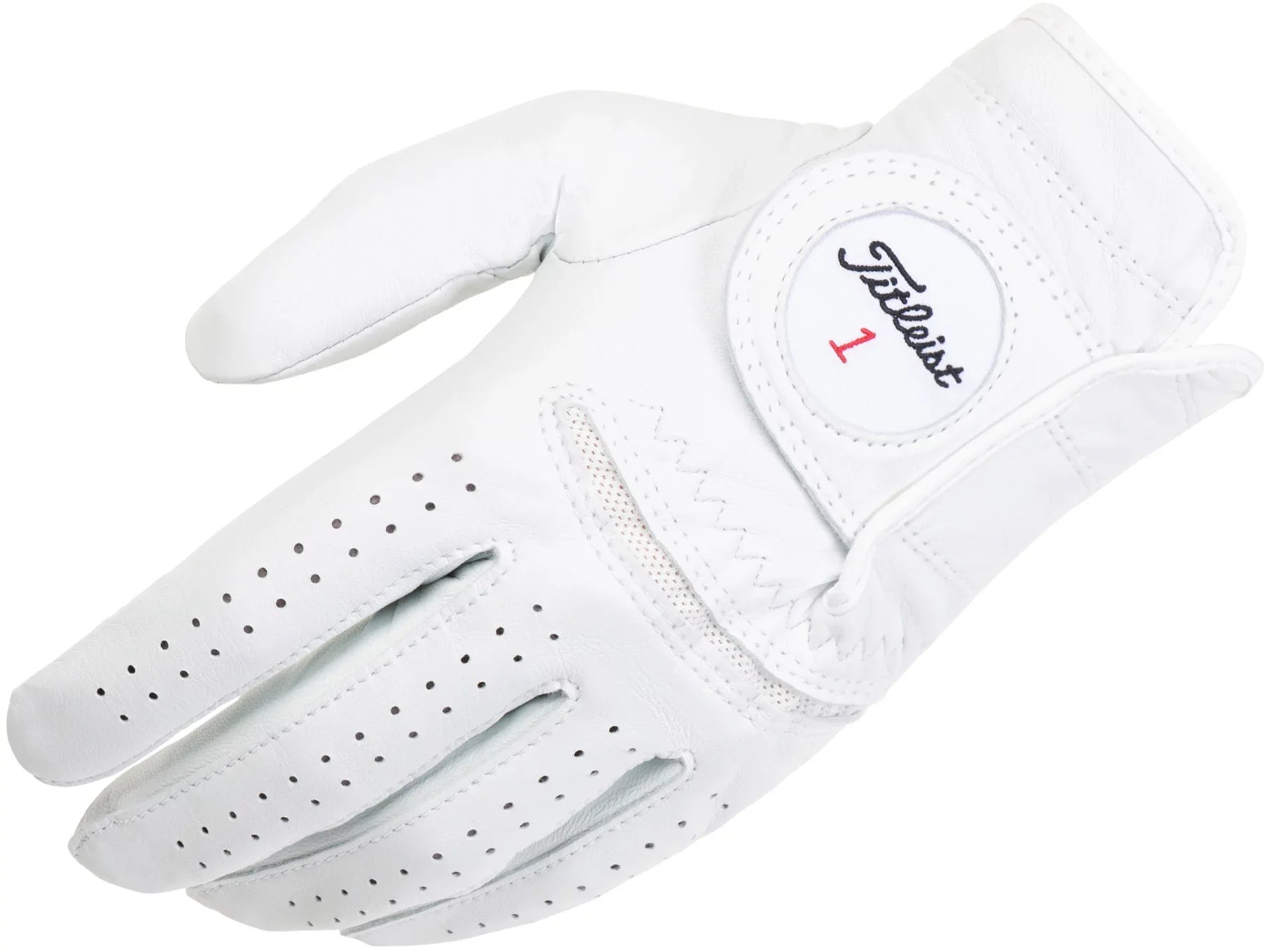 ParWestGolf Titleist Perma Soft golf gloves shown with textured leather palms and adjustable wrist closure.