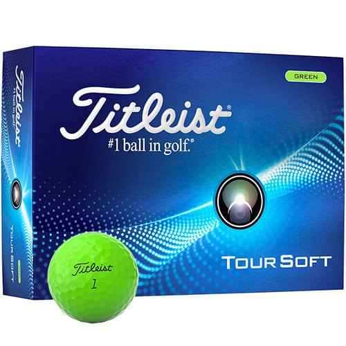 Titleist Tour Soft golf balls by ParWestGolf, showing a close-up of the white spherical golf balls with branding.