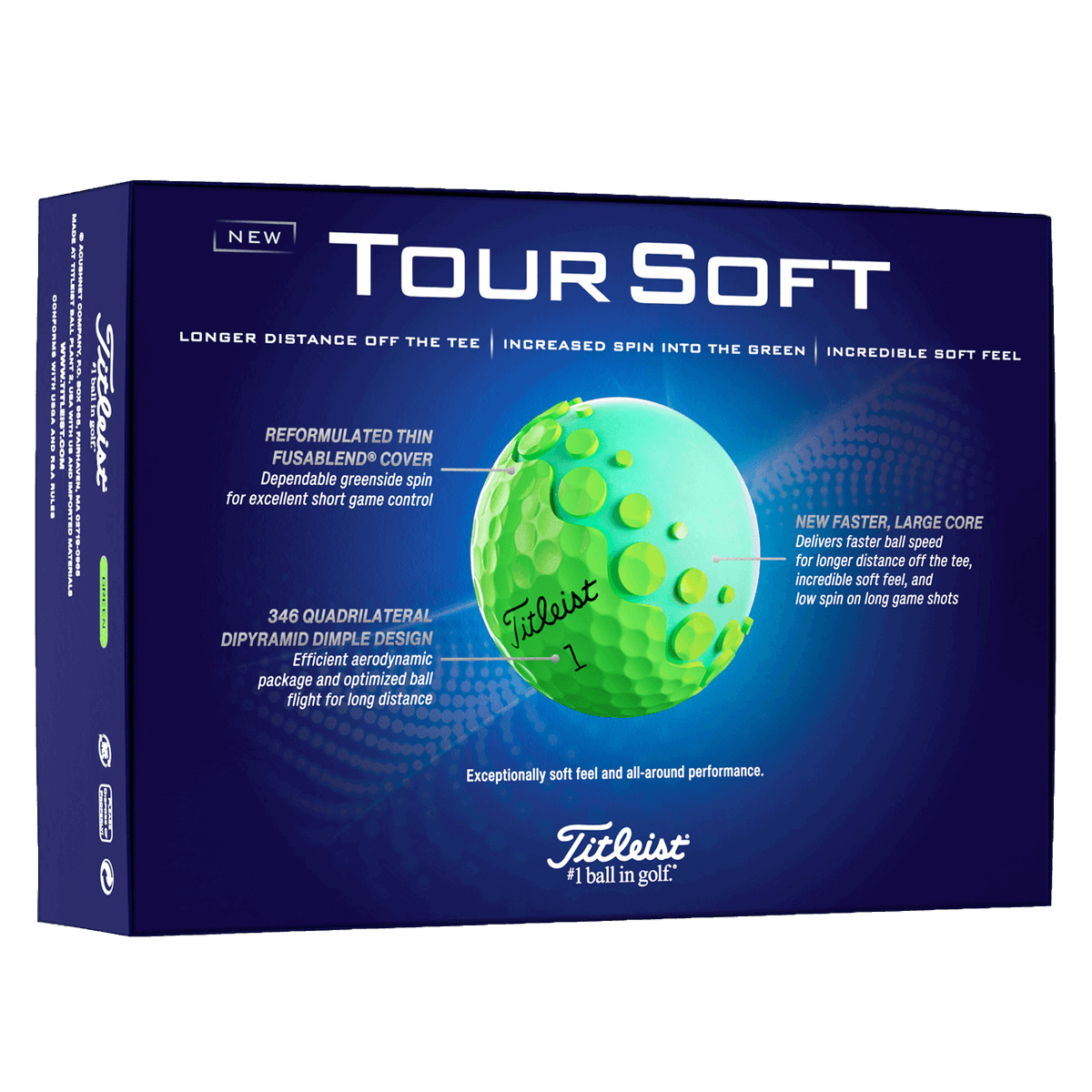 Titleist Tour Soft golf balls by ParWestGolf, showing a close-up of the white golf balls with branding and soft texture details.